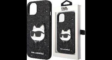 Karl - Lagerfeld - KLHCN61G2CPK hoesje voor iPhone - 11 / Xr - zwarte - Glitter - Choupette - Patch