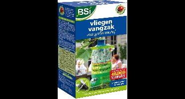 BSI - Vliegenvangzak met ecologische lokstof Fly Attract - Vangt tot 40.000 vliegen - 2 x 40 g