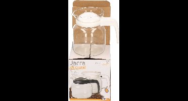 Gerimport Theepot/koffiepot - deksel/handvat wit - 0,65 L - vaatwasserbestendig