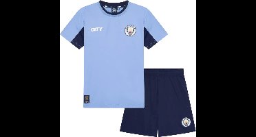 Manchester City Voetbaltenue Kinderen - Maat 116 - Voetbalkleding Kinderen - Shirt en Broekje - Jongens en Meisjes - Unisex - Blauw - 100% Polyester
