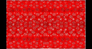 Springos Tafelkleed -Kerst - Sneeuwvlokken- Rood - Polyester - 140 x 220 CM