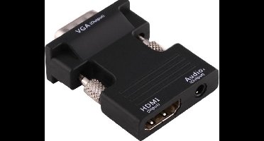 *** HDMI - VGA-Converter met Audio-Adapter voor Projectors, Monitoren en TV-sets in Zwart - HDMI input, VGA output van Heble® ***