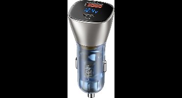 DrPhone QC12 – Autolader- Qualcomm 3.0 USB Auto Oplader - (2.4A + USB QC 3.0) - 12/24V – USB-C 45W / USB-A 27W - Smartphones en Tablets – Zwart