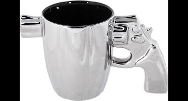 Out of the Blue zilveren drinkbeker met revolver handvat