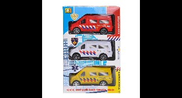Jonotoys Reddingsdienstvoertuigen 3 Stuks 9,5 Cm Multicolor
