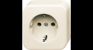 Busch-Jaeger Wandcontactdoos enkel met aarde opbouw creme