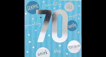 Depesche - Cijferkaart met muziek, vierkant met de tekst "70 - Grappig prachtig lief aardig super ..." - mot. 051