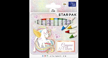 Starpak - Wasco Krijtjes - 12 Kleuren - Kartonnen Doos - Dierengrafiek