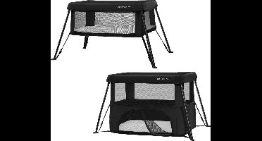 Kinderkraft CAMI 3‑in‑1 Reisbed – Wieg & Reisbed – Lichtgewicht 5 kg – 2 Hoogte-instellingen – Reisrugzak Inclusief – Compact Inklapbaar – Zwart