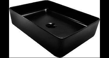 Wiesbaden Link opzetwastafel rechthoek 35x50x14,5cm zwart