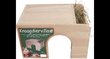 Knaagdiervilla hout met groenvoerruif