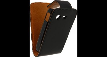 Hoesje - Xccess - Serie - Kunstlederen Flipcase - Zwart - Hoesje Geschikt Voor