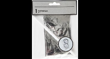 Folieballon , 8, H: 41 cm, zilver, 1 stuk