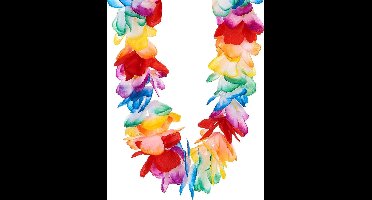 kindercrea Hawaii krans slinger - Multicolore bloemenketting voor themafeest