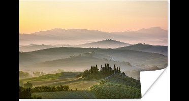 Poster Landschap - Mist - Toscane - 30x20 cm