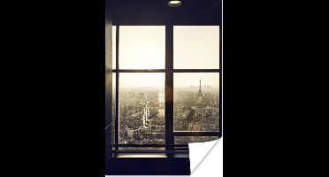 Poster Uitzicht op de Eiffeltoren en Parijs - 20x30 cm