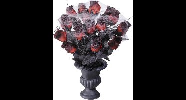 "Bosje rode Halloween rozen met spinnenweb  - Feestdecoratievoorwerp - One size"