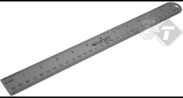 Liniaal, 30cm/12 Inch aluminium