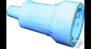 Stekker PVC Wit, Contra + RA, 16 Ampere, 250 Volt, met randaarde