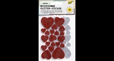 Bladschuimrubber glitterstickers, nummers