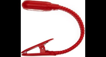 Kikkerland Oplaadbaar Leeslampje Met Clip - Rood