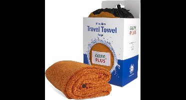Care Plus Reishanddoek microvezel - Maat: large 75 x 150 cm - Oranje - Travel Towel