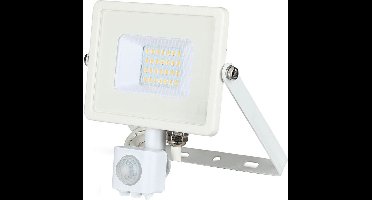 SAMSUNG - LED Bouwlamp 20 Watt met Sensor - LED Schijnwerper - Nirano Dana - Helder/Koud Wit 6400K - Mat Wit - Aluminium