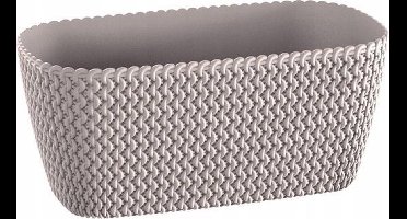 1x Kunststof splofy plantenbak/bloembak taupe 40 cm - Tuin decoraties