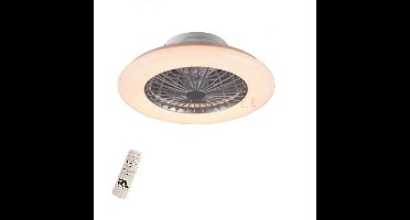 REALITY STRALSUND - Ventilator - Titanium - incl. 1x SMD 30 W - Geintegreerde dimmer - Traploos instelbare lichtkleur - Nachtlampje - Niet geschikt voor externe dimmer - Geheugenfunctie - 3 snelheidsinstellingen - Zomer- en wintermodus
