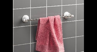 Ophangstang voor handdoek met zuignap wit