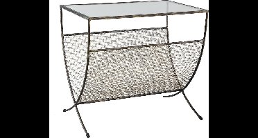PTMD Haya Tijdschriftenhouder - 49 x 32 x 45 cm - Metaal/glas - Zwart