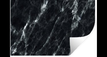 Muurstickers - Sticker Folie - Marmer - Zwart - Luxe - 30x20 cm - Plakfolie - Muurstickers Kinderkamer - Zelfklevend Behang - Zelfklevend behangpapier - Stickerfolie