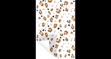 Muurstickers - Sticker Folie - Print - Safari - Luipaard - Roze - 20x30 cm - Plakfolie - Muurstickers Kinderkamer - Zelfklevend Behang - Zelfklevend behangpapier - Stickerfolie