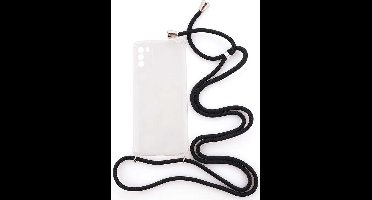 Shop4 - Poco M3 Hoesje - Zachte Back Case met Koord Zwart