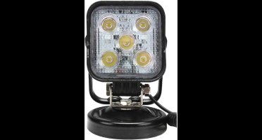 Perel led-schijnwerper, 15 W, 800 lm, 7500°K, neutraalwit, met magnetische voet en sigarettenstekker, aluminium, zwart