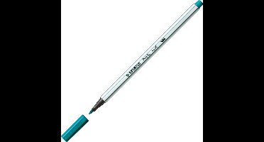 STABILO Pen 68 Brush - Premium Brush Viltstift - Met Flexibele Penseelpunt - Turquoise Blauw - per stuk