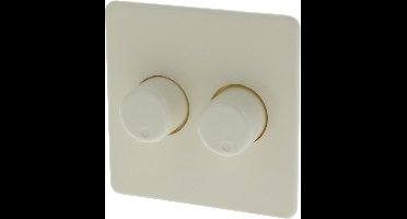 Peha Standaard Centraalplaat Met Knop Duo Dimmer - Creme