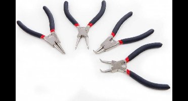 4-delige 125 mm seegerringtangenset, borgveertangenset