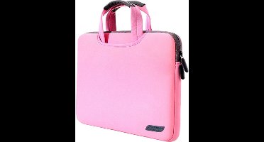 12 inch draagbare luchtdoorlatende handtas voor MacBook, Lenovo en andere laptops, afmeting: 32x21x2cm (roze)