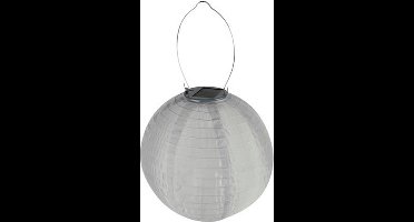 Perel Lampion Led Zonne-energie 25 Cm Nylon/staal Wit