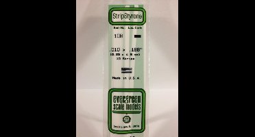 Evergreen Modelbouwdecoratie - 108 Strip 0,25mmX4,8mmX35cm - 10 stuks Styreen