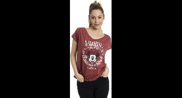 Mickey Mouse Minni Maus - Bows Dames T-shirt - gemêleerd rood - S