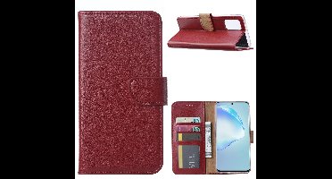 Hoesje Geschikt Voor Samsung Galaxy S20 Plus Boek hoesje met Pasjeshouder - Bordeaux