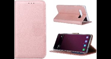 Ntech Geschikt voor Samsung Galaxy S10 Luxe TPU / PU Leder Flip Cover met Pasjes houder & Magneetsluiting Rose Goud