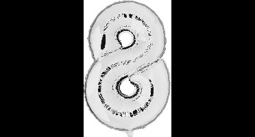 Haza Original Folieballon Cijfer "8" 92 Cm Zilver