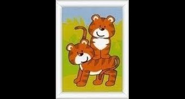Vervaco - Stramien kit - Tijgers - PN-0145034 - Borduren - Borduurpakket - Borduurpakket kind