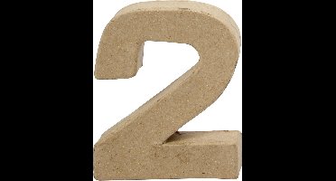 Creative Cijfer 2 Papier-mâché 10 X 8,3 Cm