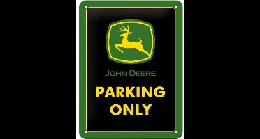 John Deere Parking Only  Metalen wandbord in reliëf 15x20 cm