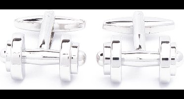 Manchetknopen - Halter Gewichten Dumbells Zilverkleurig