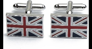 Manchetknopen - Vlag Engeland Rechthoekig Blauw Rood